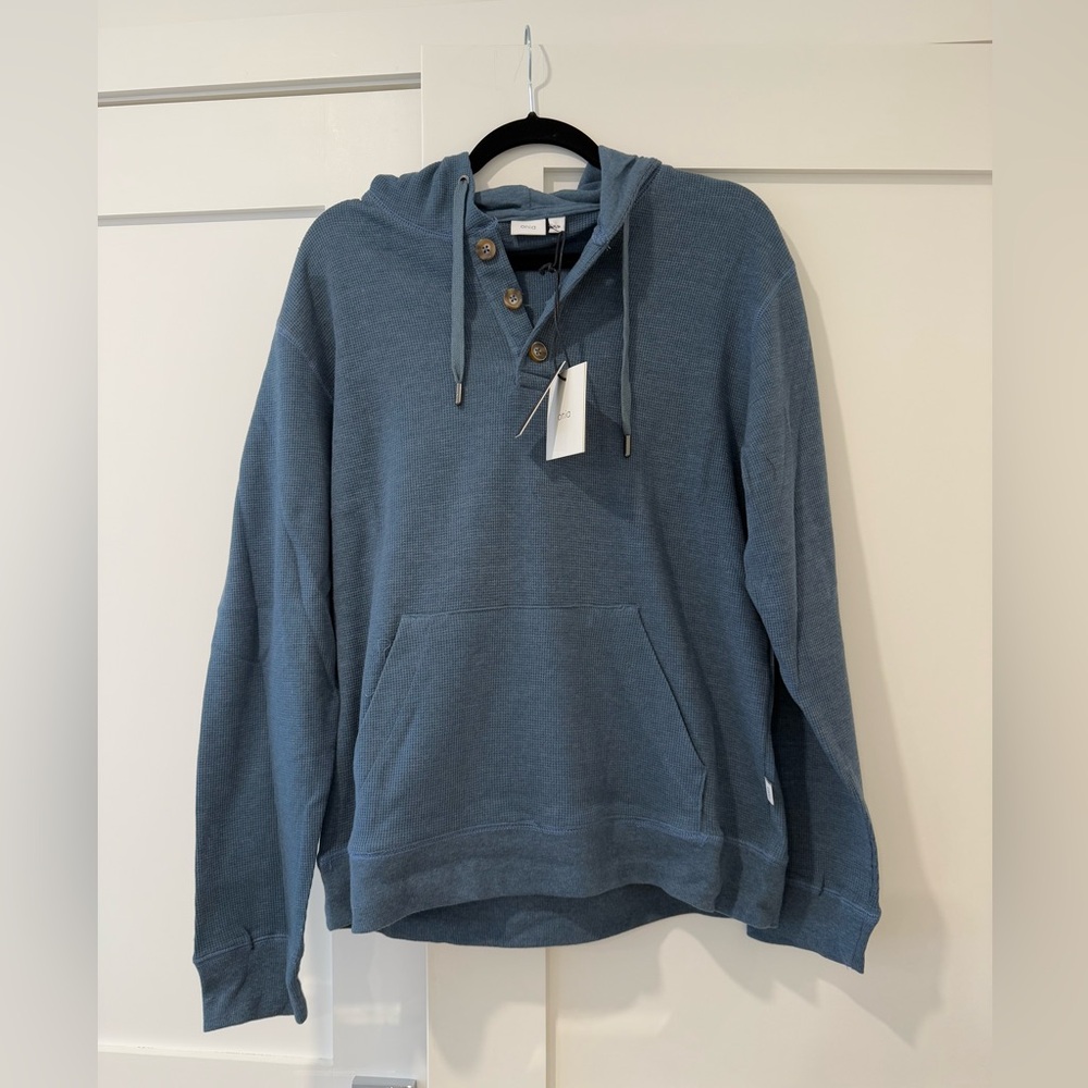NWT Onia Men’s Waffle Knit Half Button Hoodie